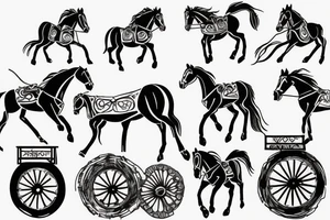 Cart racing horse tattoo idea