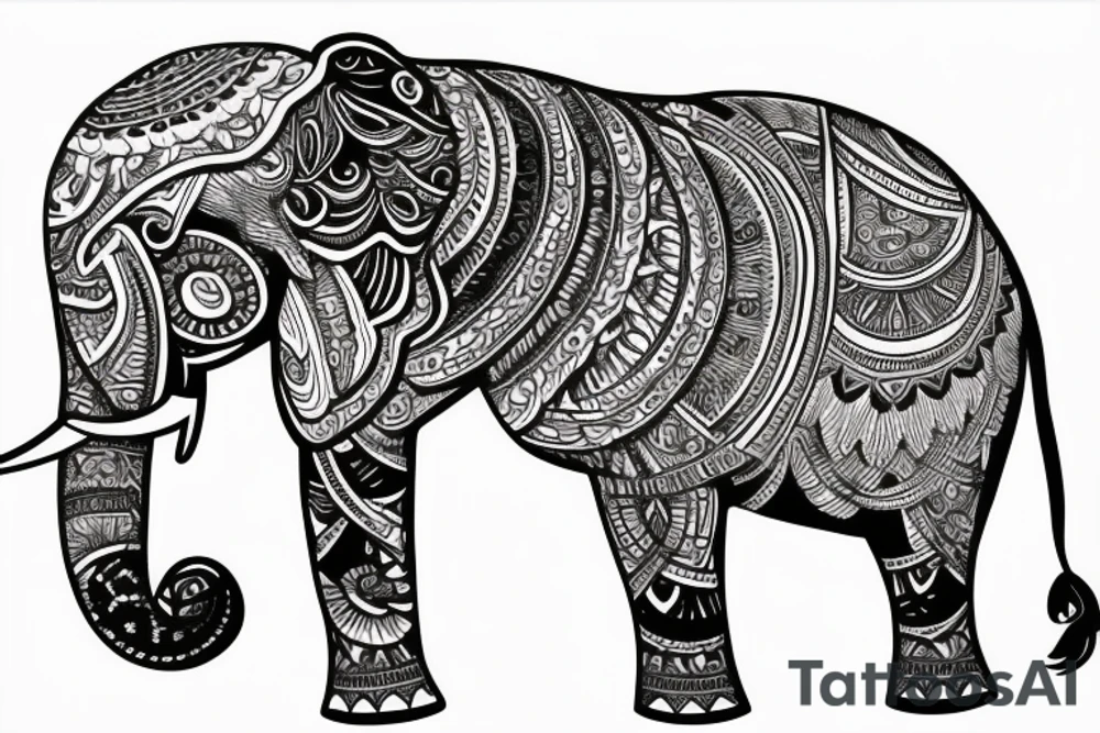 Elephant mandala tattoo idea
