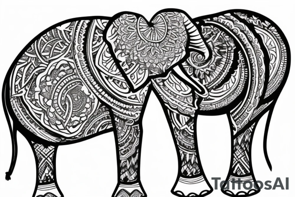 Elephant mandala tattoo idea