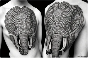 Elephant head mandala tattoo idea