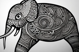 Elephant head mandala tattoo idea
