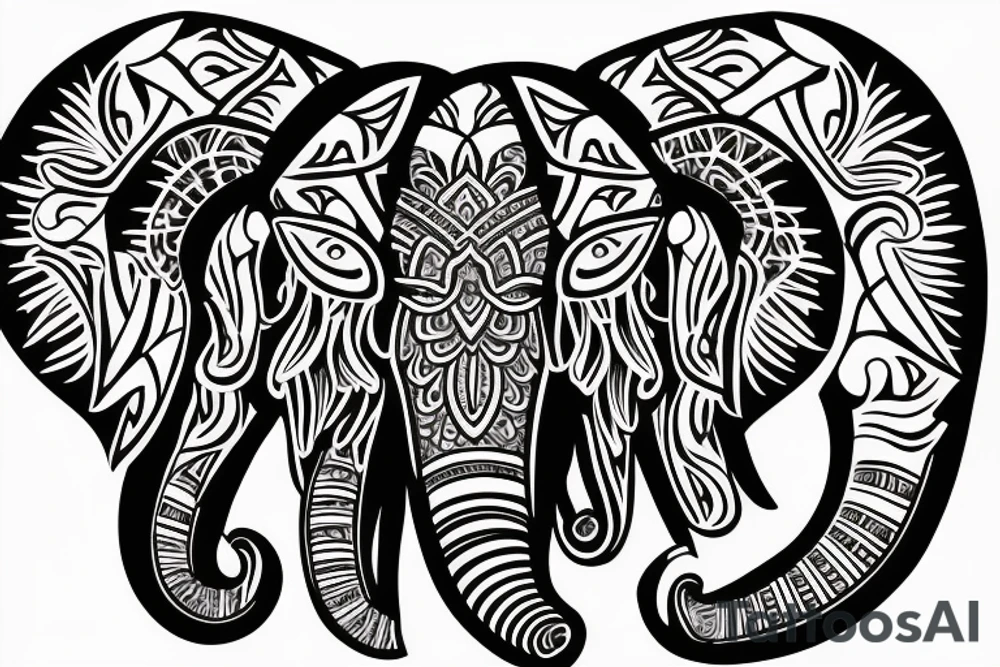 Mandala Elephant Head Tribal tattoo idea
