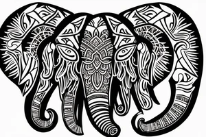 Mandala Elephant Head Tribal tattoo idea