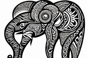 Mandala Elephant Head Tribal tattoo idea