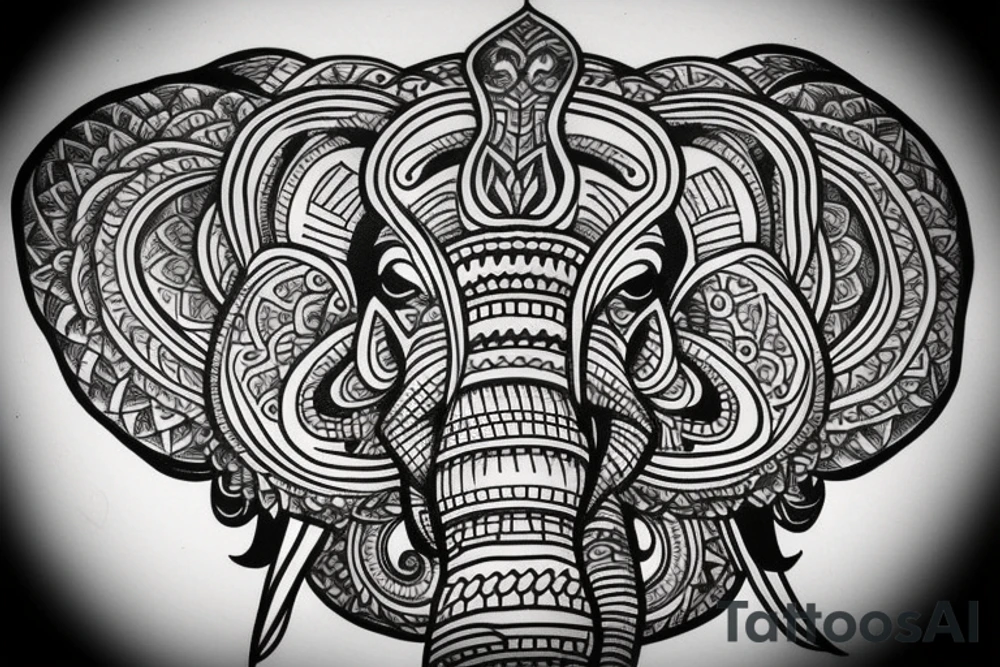 Mandala Elephant Head tattoo idea
