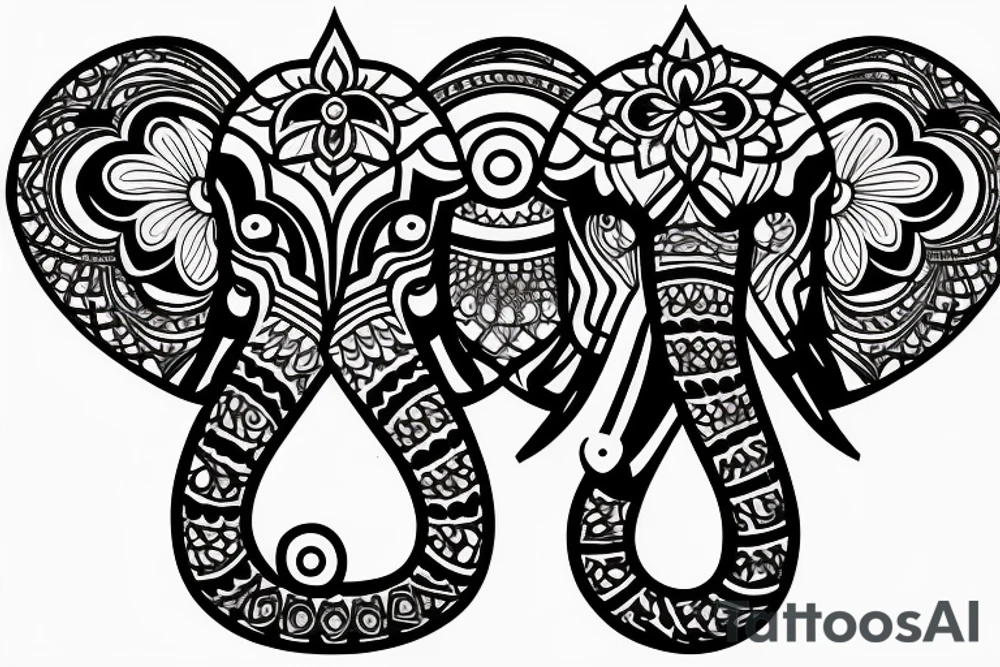 Mandala Elephant Head tattoo idea