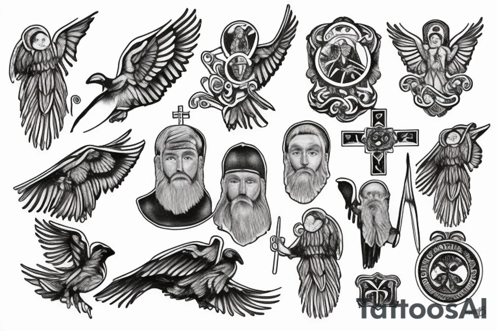 saint benedict with raven tattoo idea