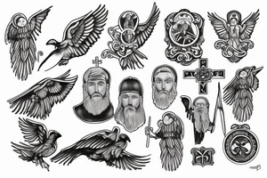 saint benedict with raven tattoo idea