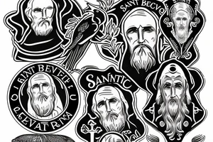 saint benedict with raven tattoo idea