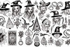 witchy christmas tattoo idea