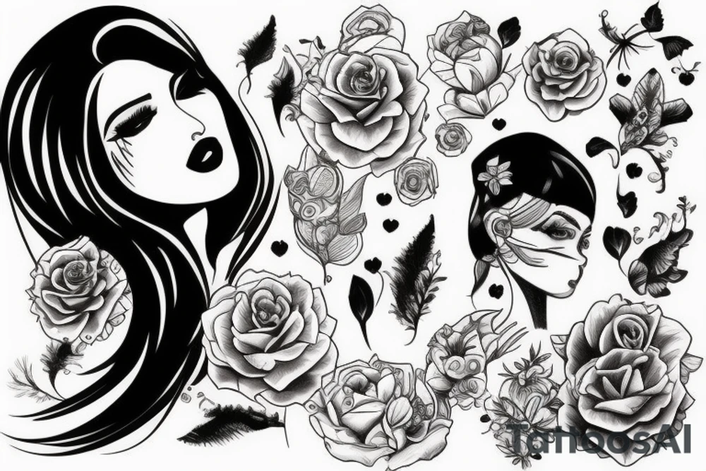 beautiful girl smoking tattoo idea