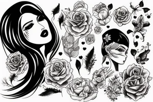 beautiful girl smoking tattoo idea