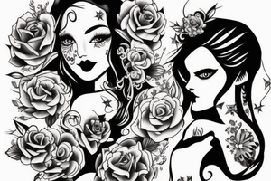 beautiful girl smoking tattoo idea