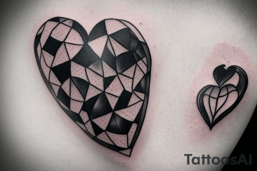 Half anatomical. Half geometric. Heart. Black Marble. tattoo idea Half anatomical. Half geometric. Heart. Black Marble. tattoo idea