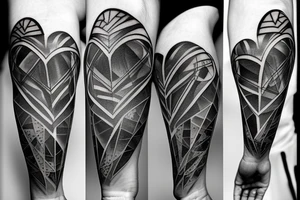 Half anatomical. Half geometric. Heart. Black Marble. tattoo idea
