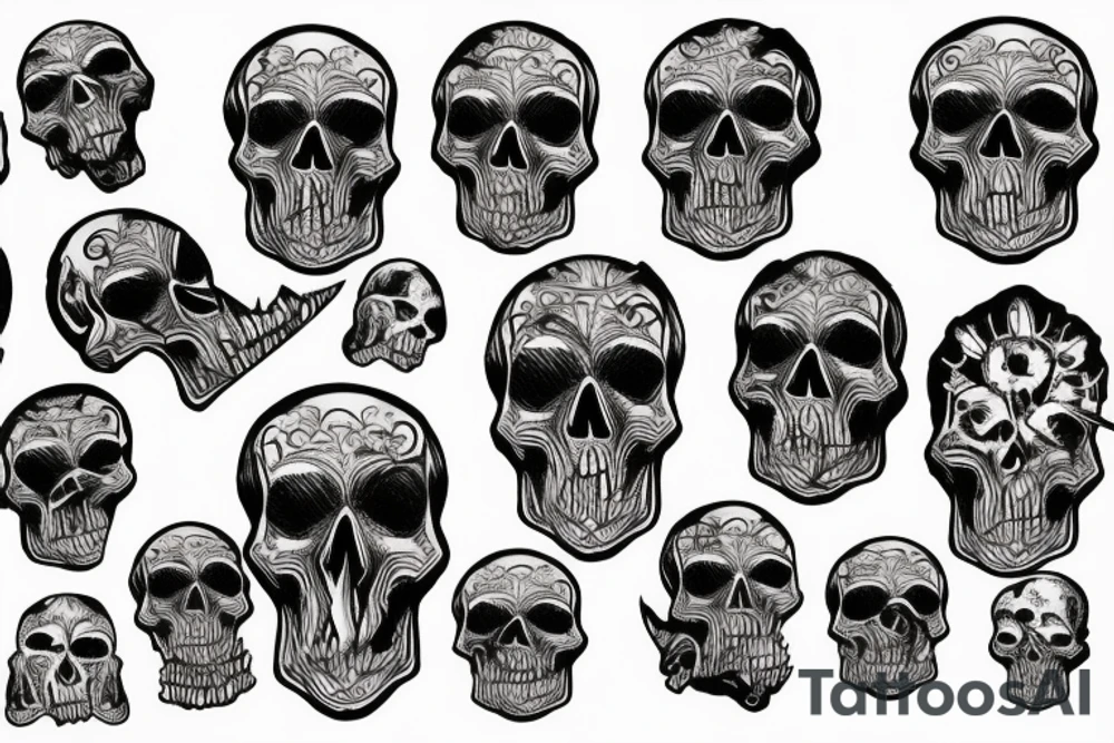 Skull in fire tattoo idea