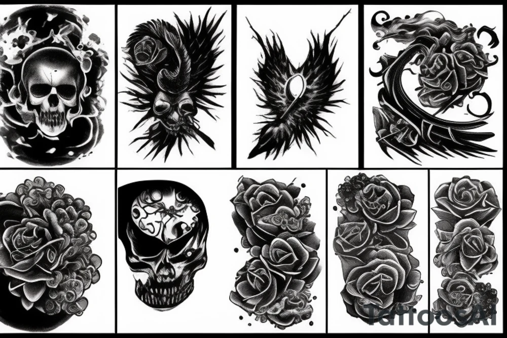 Black on fire tattoo idea