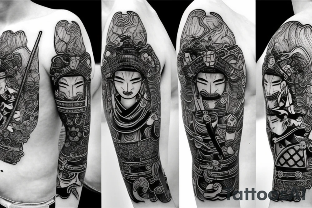 Samurai in the fog tattoo idea