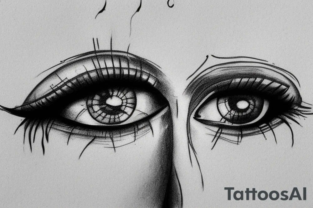 Eye in cloud tattoo idea