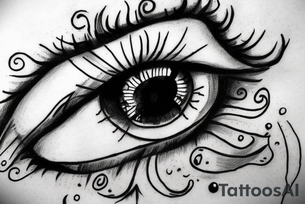 Eye in cloud tattoo idea