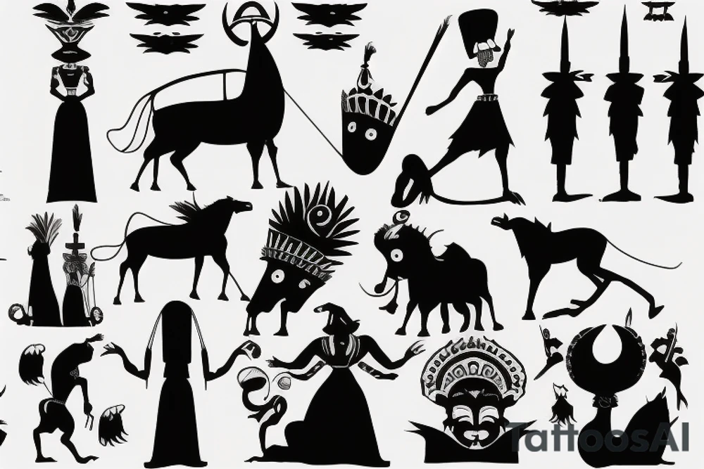 Emperor's groove Emperor Kuzco silhouette tattoo idea