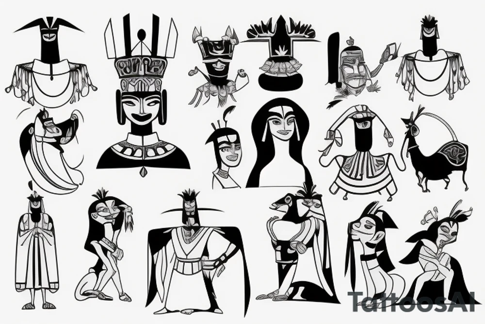 Emperor's groove Emperor Kuzco silhouette tattoo idea