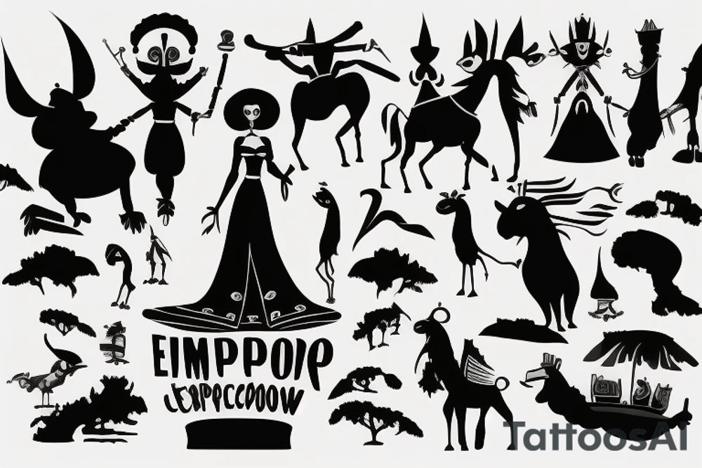 Emperor's groove Emperor Kuzco silhouette tattoo idea