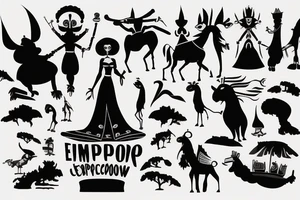 Emperor's groove Emperor Kuzco silhouette tattoo idea