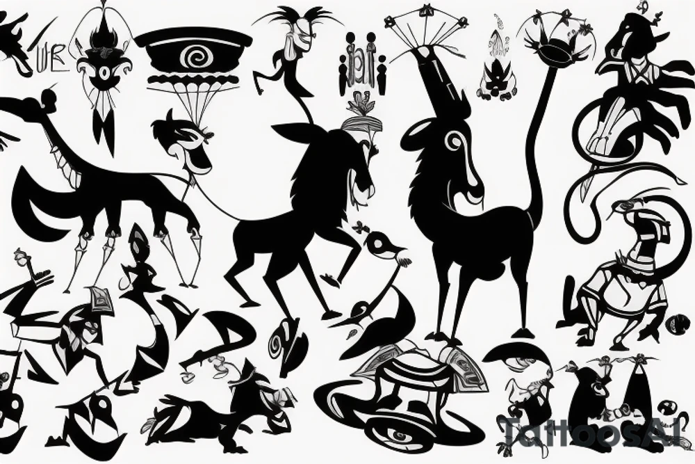 Emperor's groove Emperor Kuzco silhouette tattoo idea
