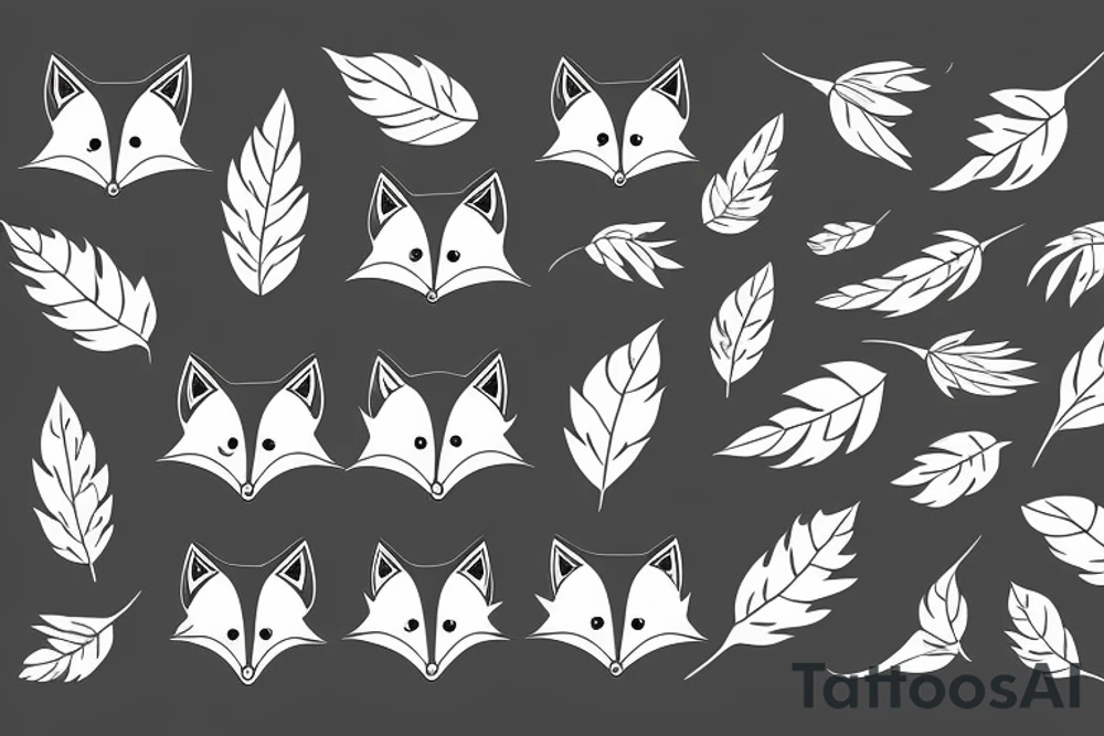 Fox With leaves and in motion tattoo idea