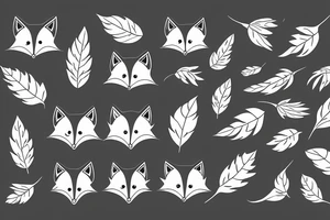 Fox With leaves and in motion tattoo idea