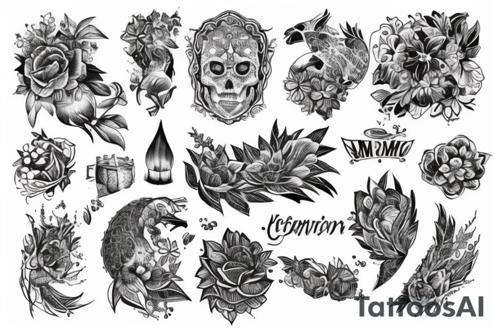 летящая сова на фоне мальтийского креста tattoo idea