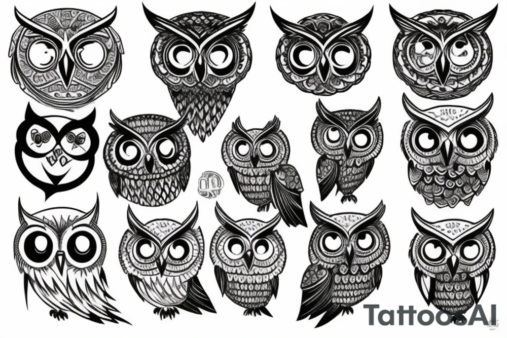 flying owl tattoo idea