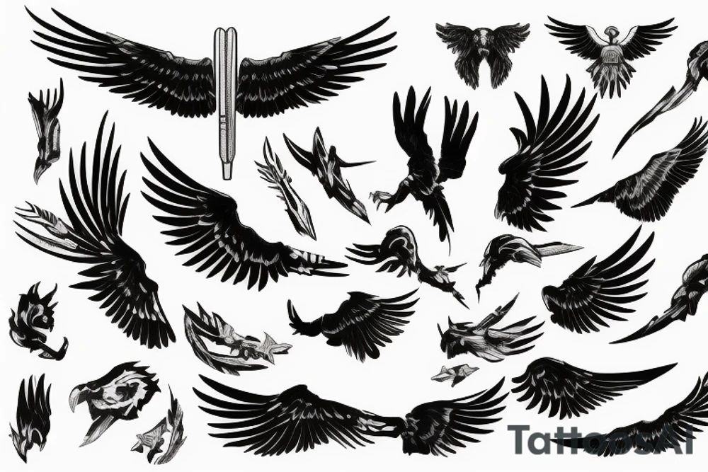 M16 with wing tattoo idea