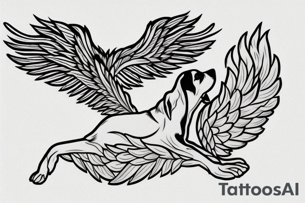 Dog with wing tattoo idea