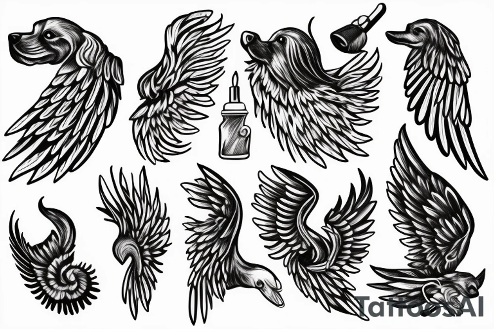Dog with wing tattoo idea