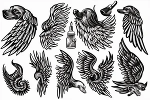 Dog with wing tattoo idea