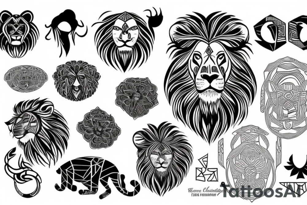 Lion black tattoo idea