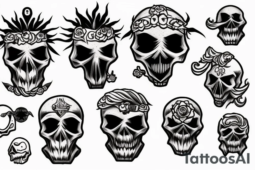 Woodoo skull jesus anime tattoo idea