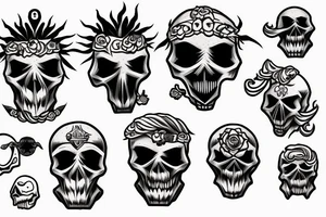 Woodoo skull jesus anime tattoo idea