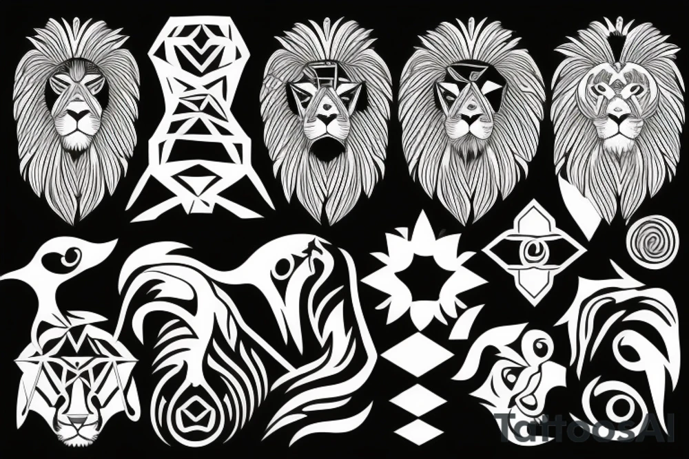 Lion black tattoo idea