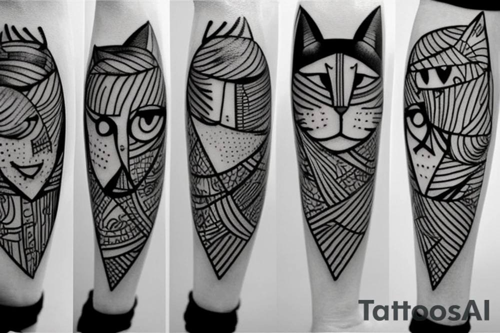 Cat and wine tattoo idea