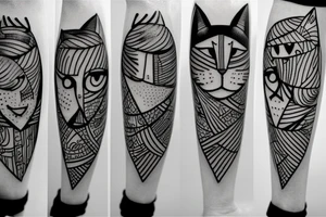 Cat and wine tattoo idea