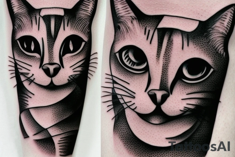 Cat and wine tattoo idea