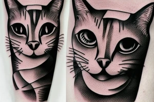 Cat and wine tattoo idea