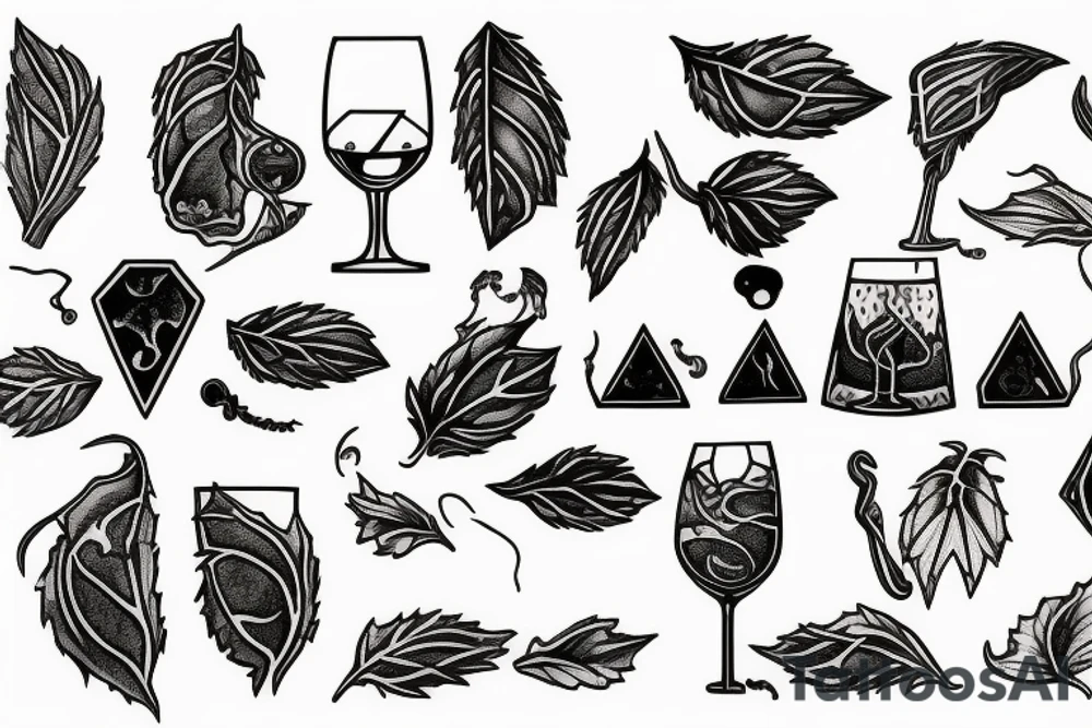 hashish and wine tattoo idea