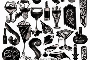 hashish and wine tattoo idea