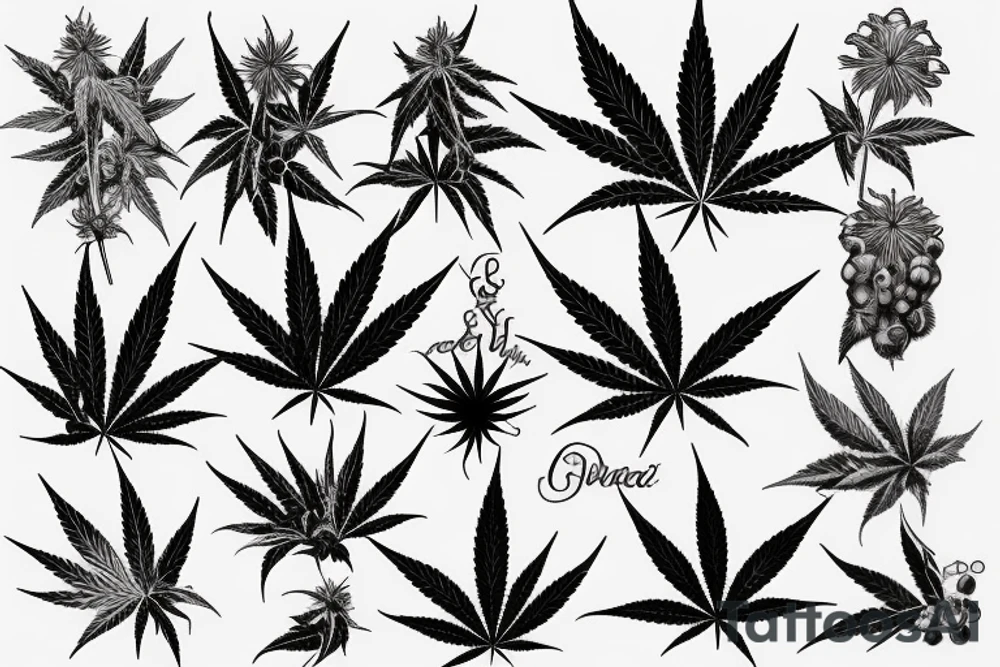 weed and wine tattoo idea