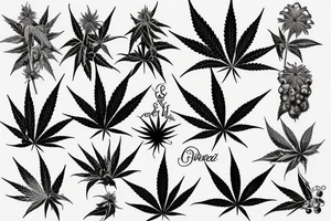weed and wine tattoo idea
