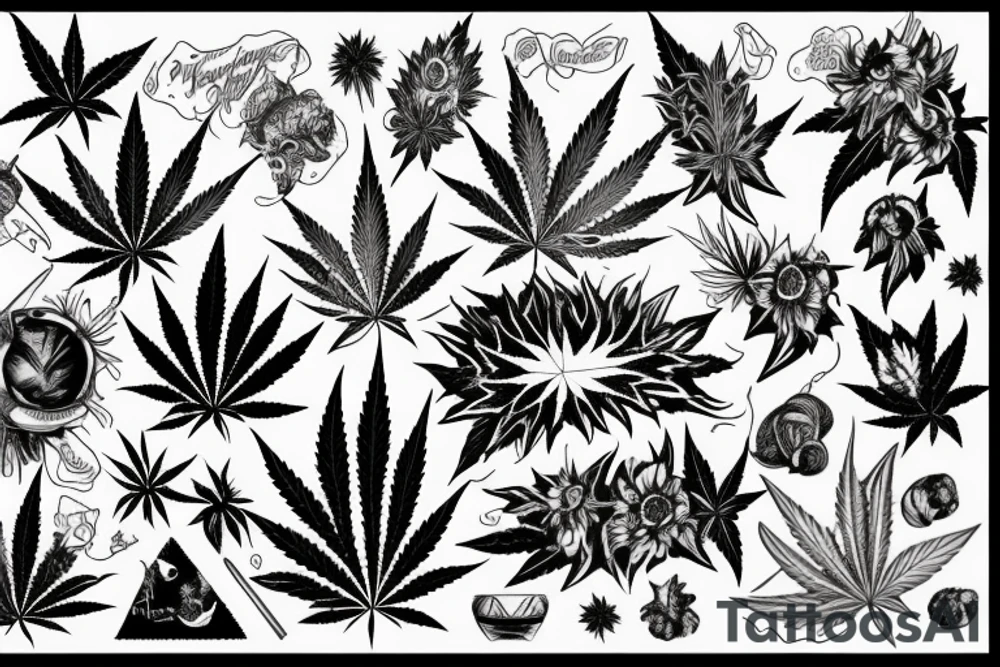 weed and wine tattoo idea
